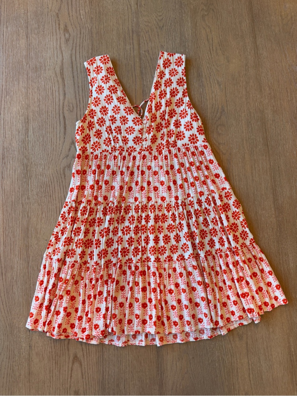Japna White Dress with Red Floral Print